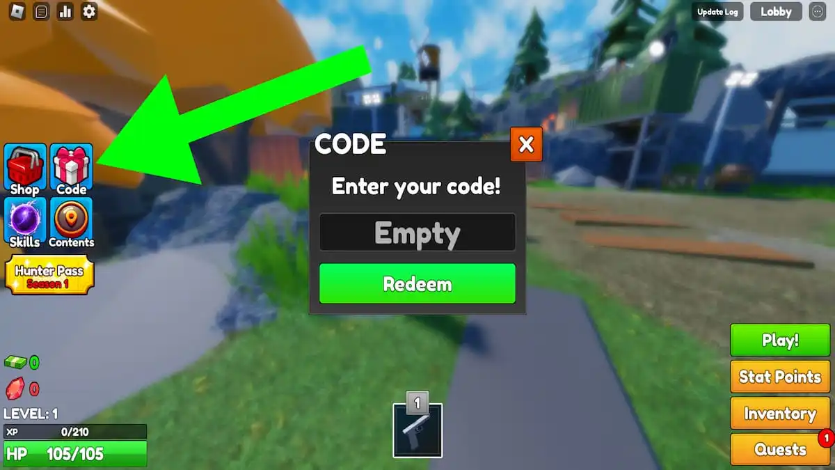 How to redeem codes in Zombie Hunters. 