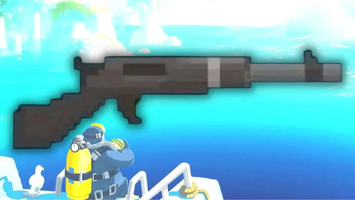 Screenshot from Dave the Diver, showing an enlarged image of the Basic Underwater Rifle