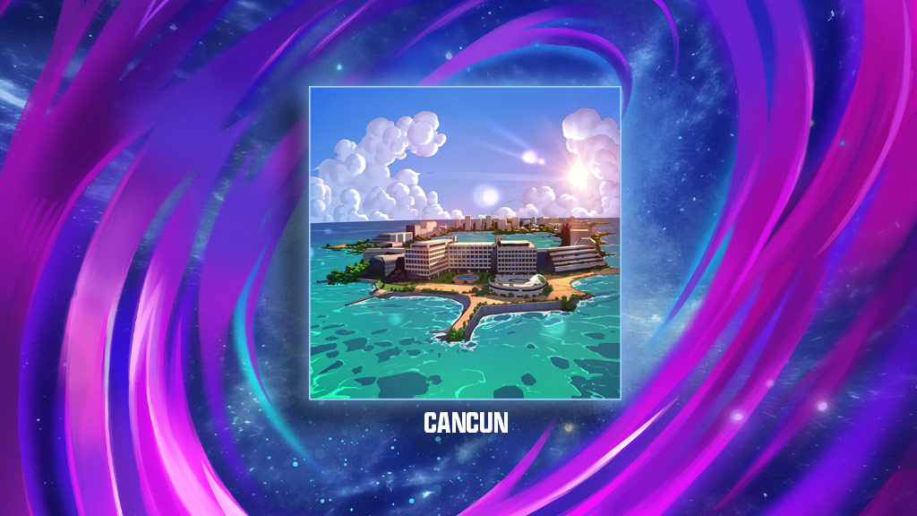 una imagen que muestra la nueva ubicación de Cancún en Marvel Snap