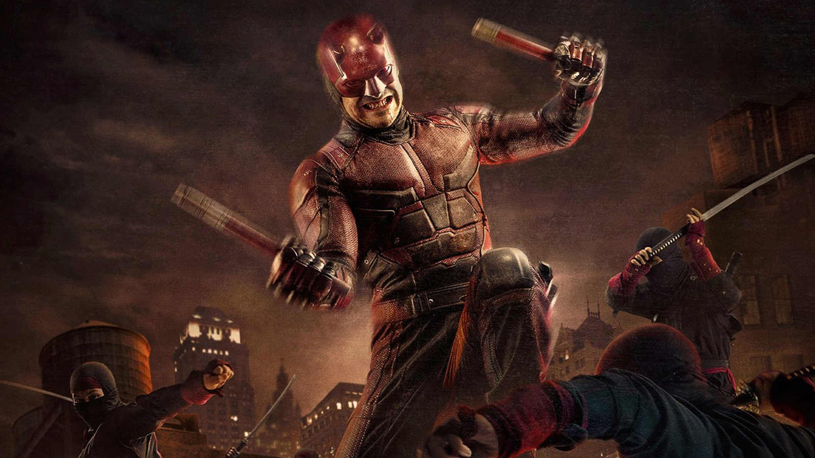 Daredevil fighting the Hand's ninjas in Daredevil Season 2 key art
