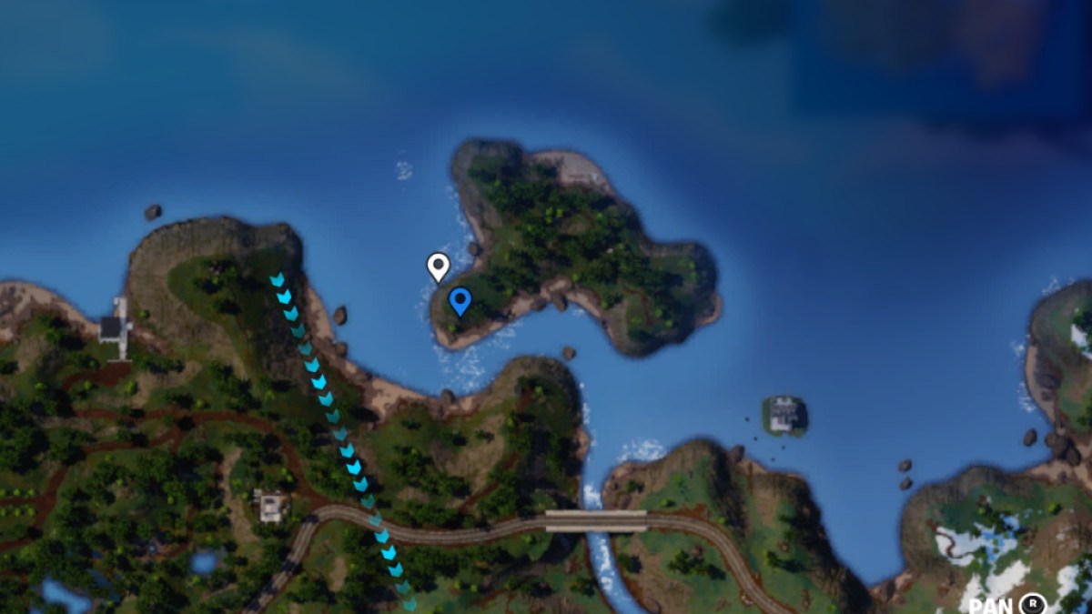 Darth Vader's location on the map in Fortnite