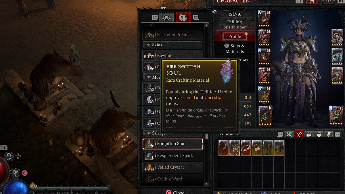 Forgotten Souls within inventory.