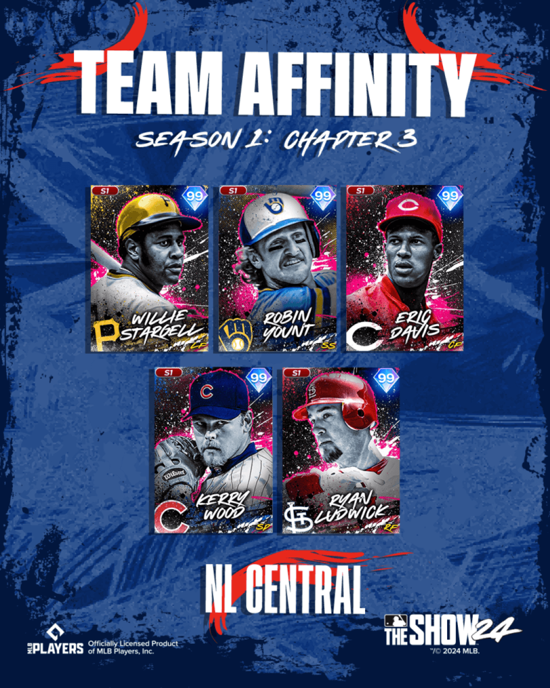 NL Central Team Affinity Season 1: Chapter 3 cards in MLB The Show 24