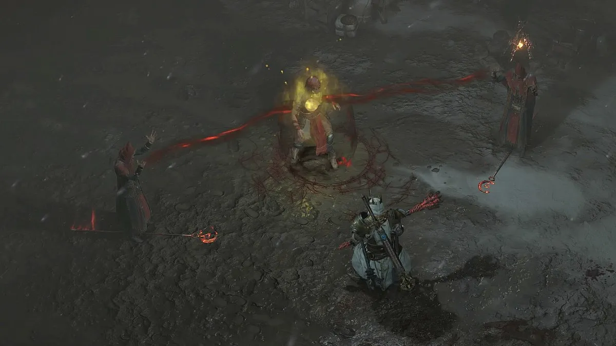 A Gift of Robes Telan fight in Diablo 4.