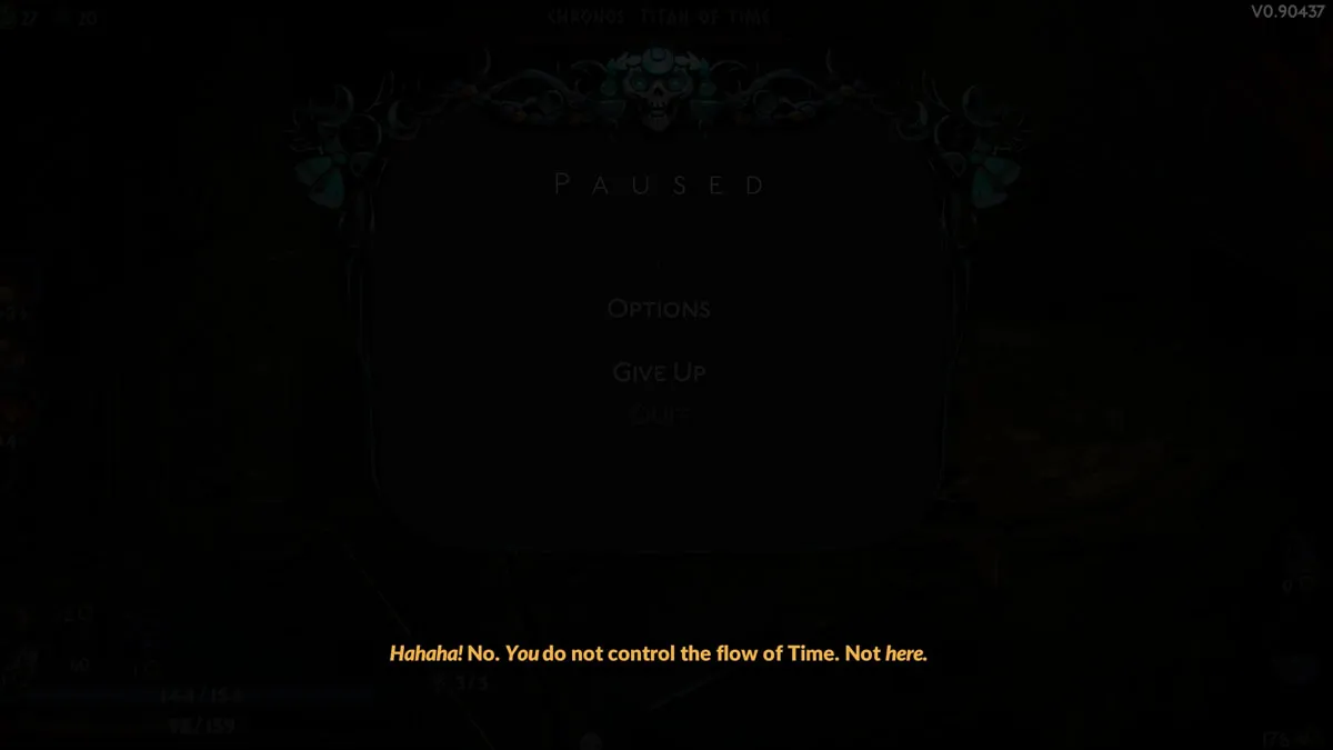 Chronos stopping you from pause the game in Hades 2