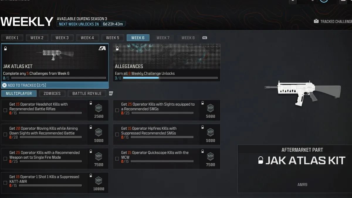 JAK Atlas Kit Challenges in MW3 and Warzone.