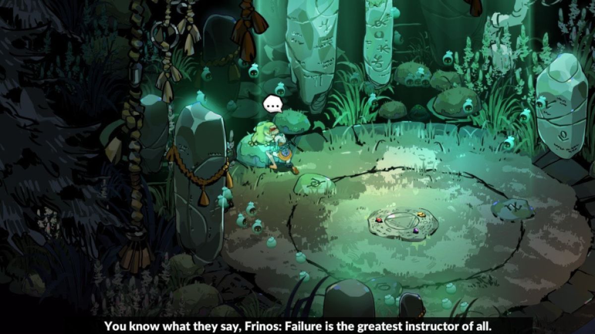 Screenshot from Hades 2, showing the protagonist speaking to a frog