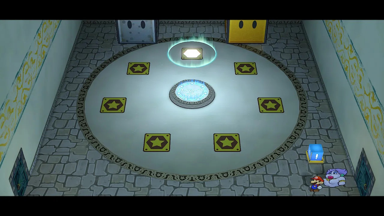 The Fast Travel room in Paper Mario: The Thousand-Year Door