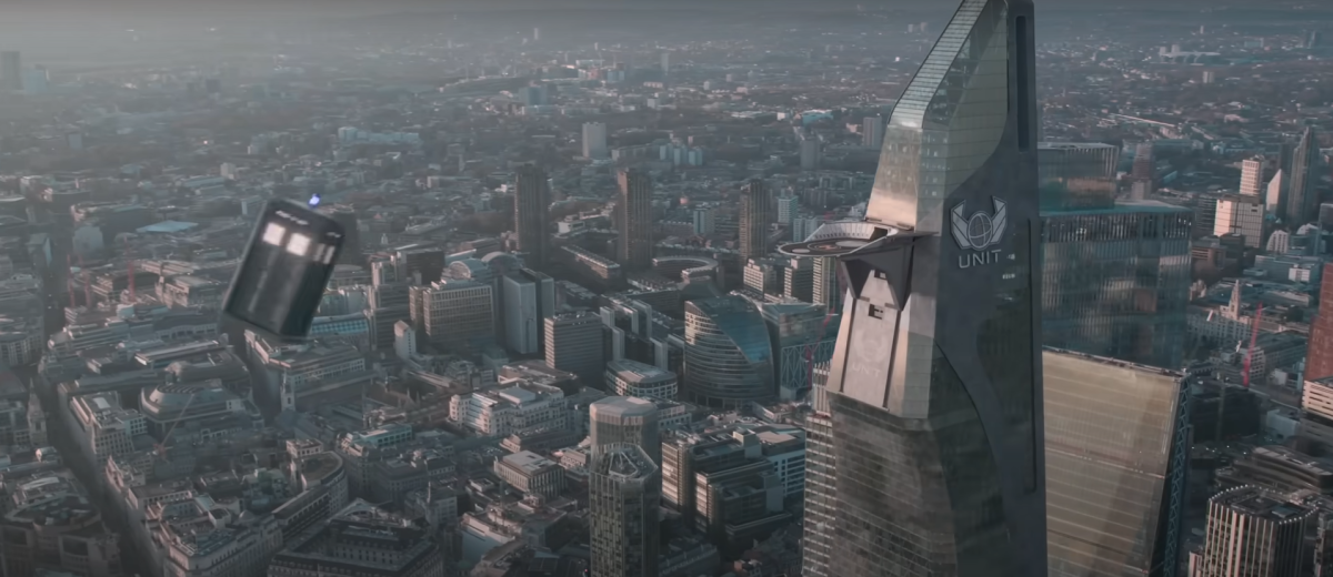 overhead city view in Doctor Who