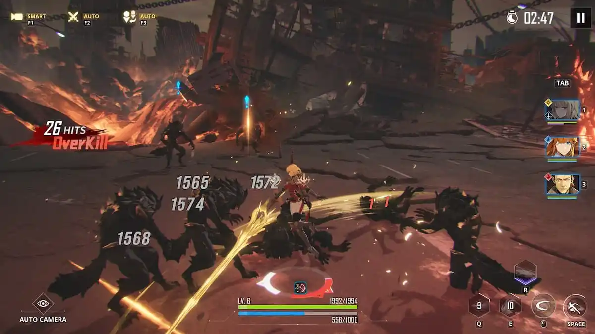 a screenshot of cha hae-in in action in solo leveling arise