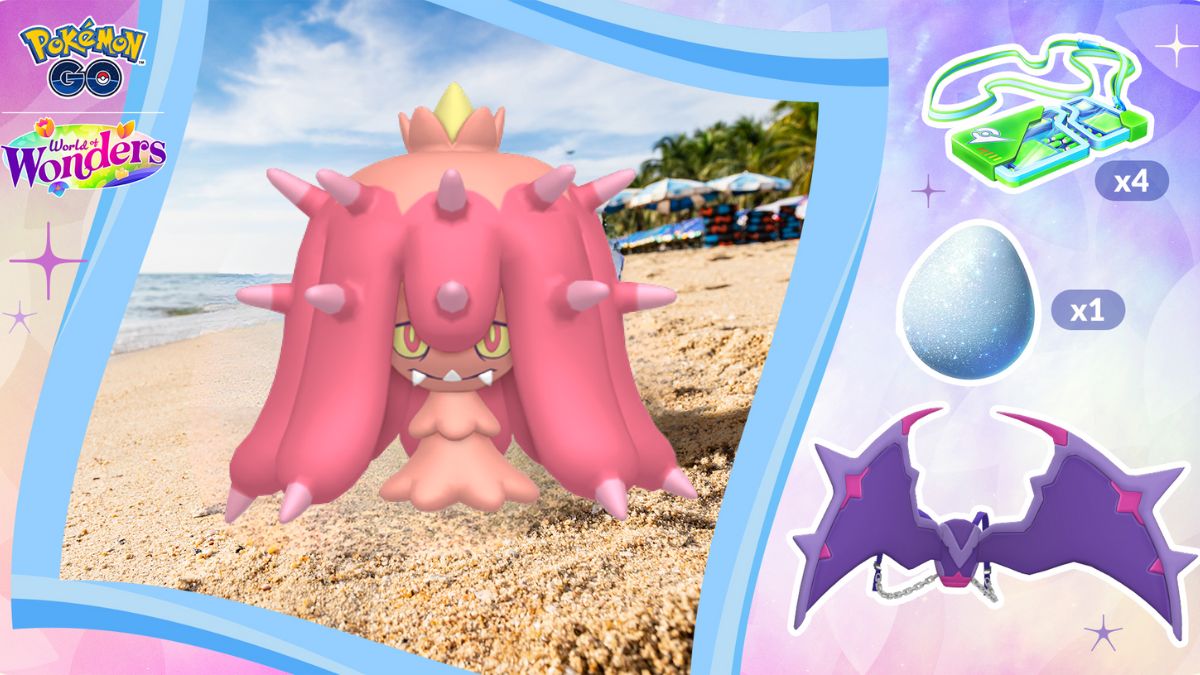 Shiny Mareanie on a beach in Pokemon GO