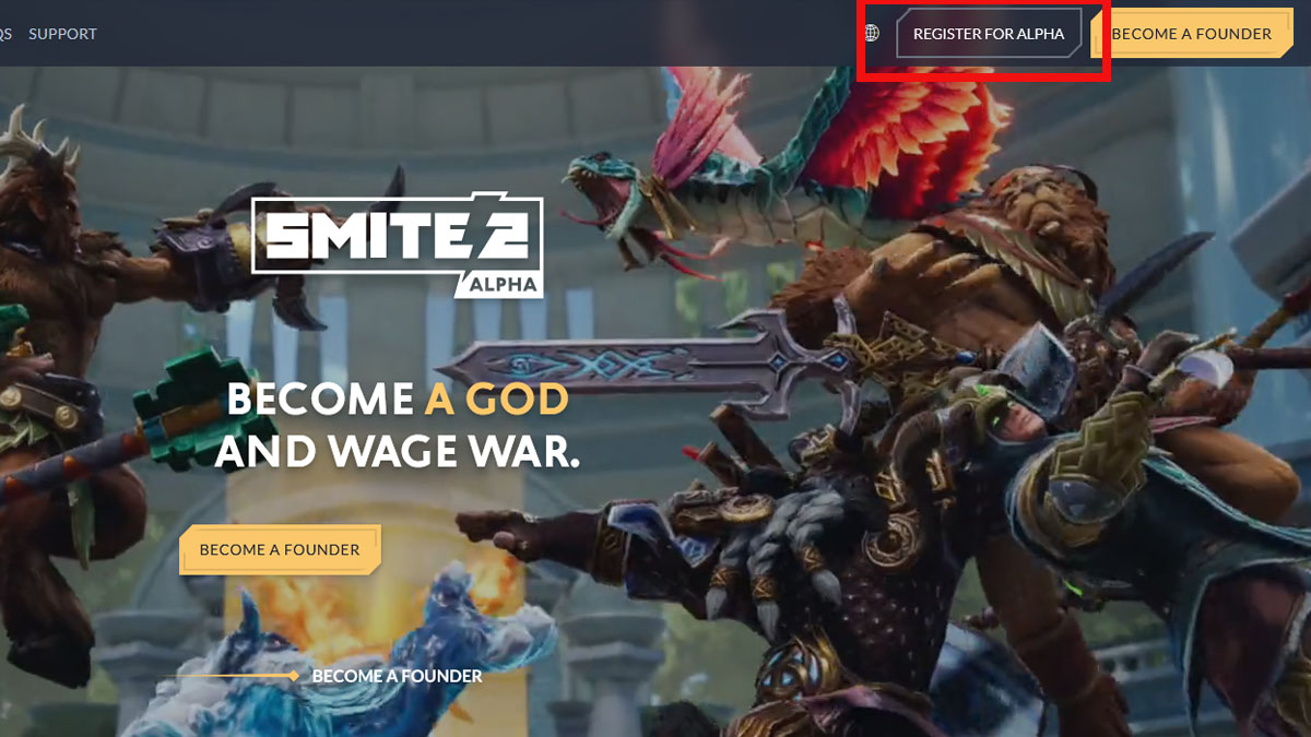 Registering for the Closed Alpha Testing in Smite 2