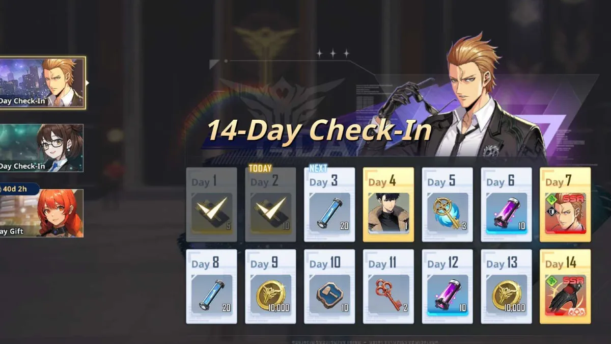 The 14 Day Check In Program in Solo Leveling: Arise, with plenty of rewards able to be claimed for players