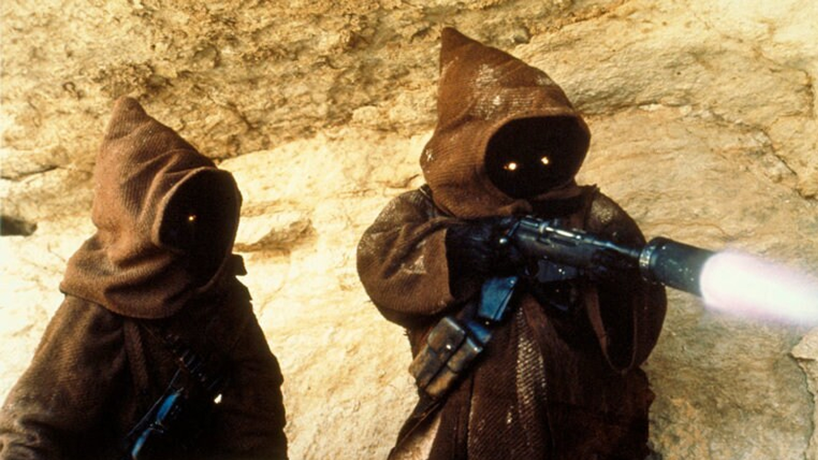 Two Jawas on Tatooine in Star Wars: A New Hope