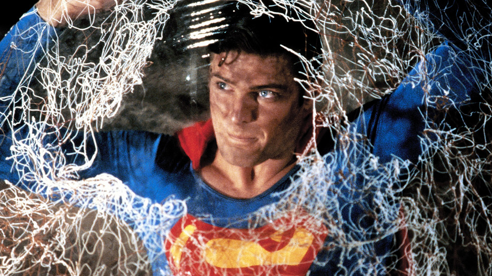 Christopher Reeve as Superman in a scene from 1983's Superman III