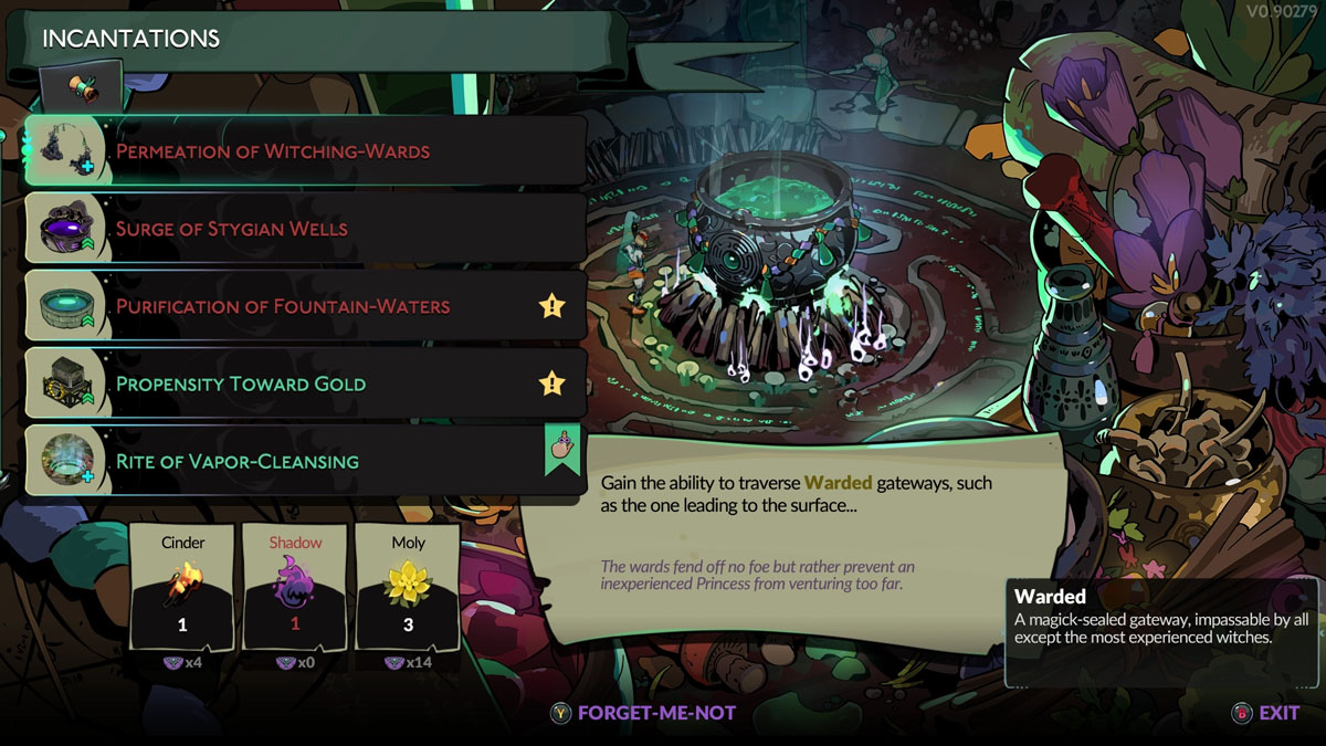 The incantation to visit the surface in Hades 2