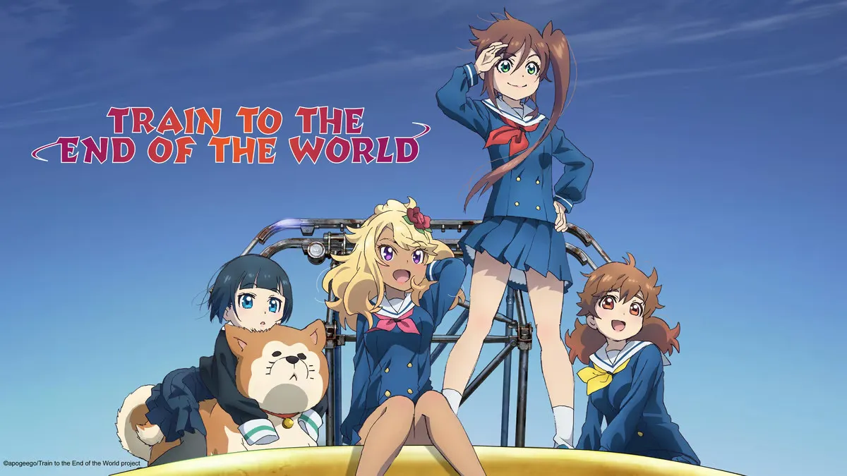 The characters of Train To The End of the World on top of the train
