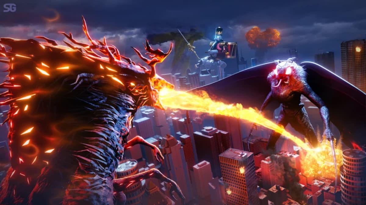Godzilla fighting a Mothman in Kaiju Universe