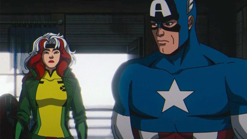 Rogue y Capitán América en X-Men '97 Temporada 1, Episodio 7, "Ojos brillantes"