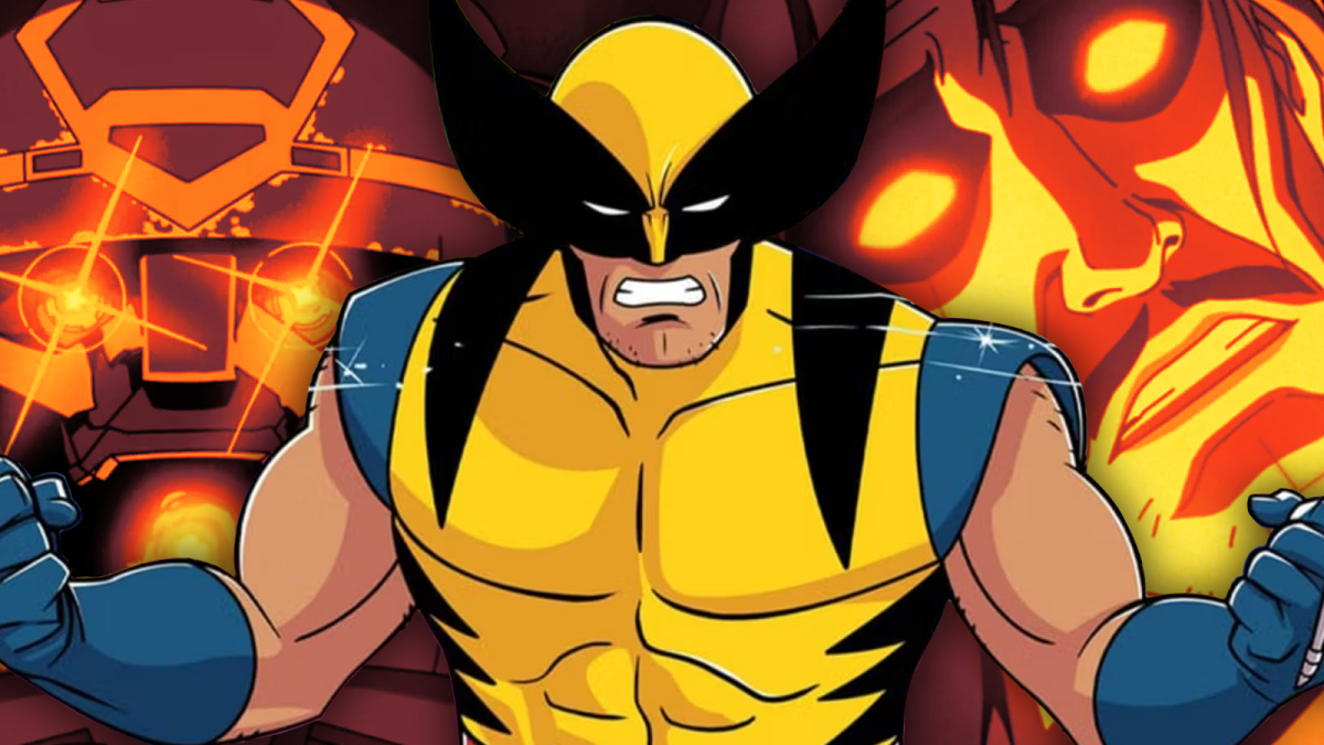 Combined stills of Master Mold, Wolverine, and Bolivar Trask from X-Men '97 Season 1