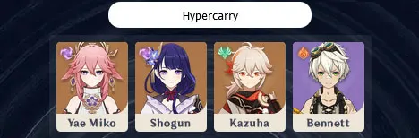 A Hypercarry team comp for Yae Miko in Genshin Impact