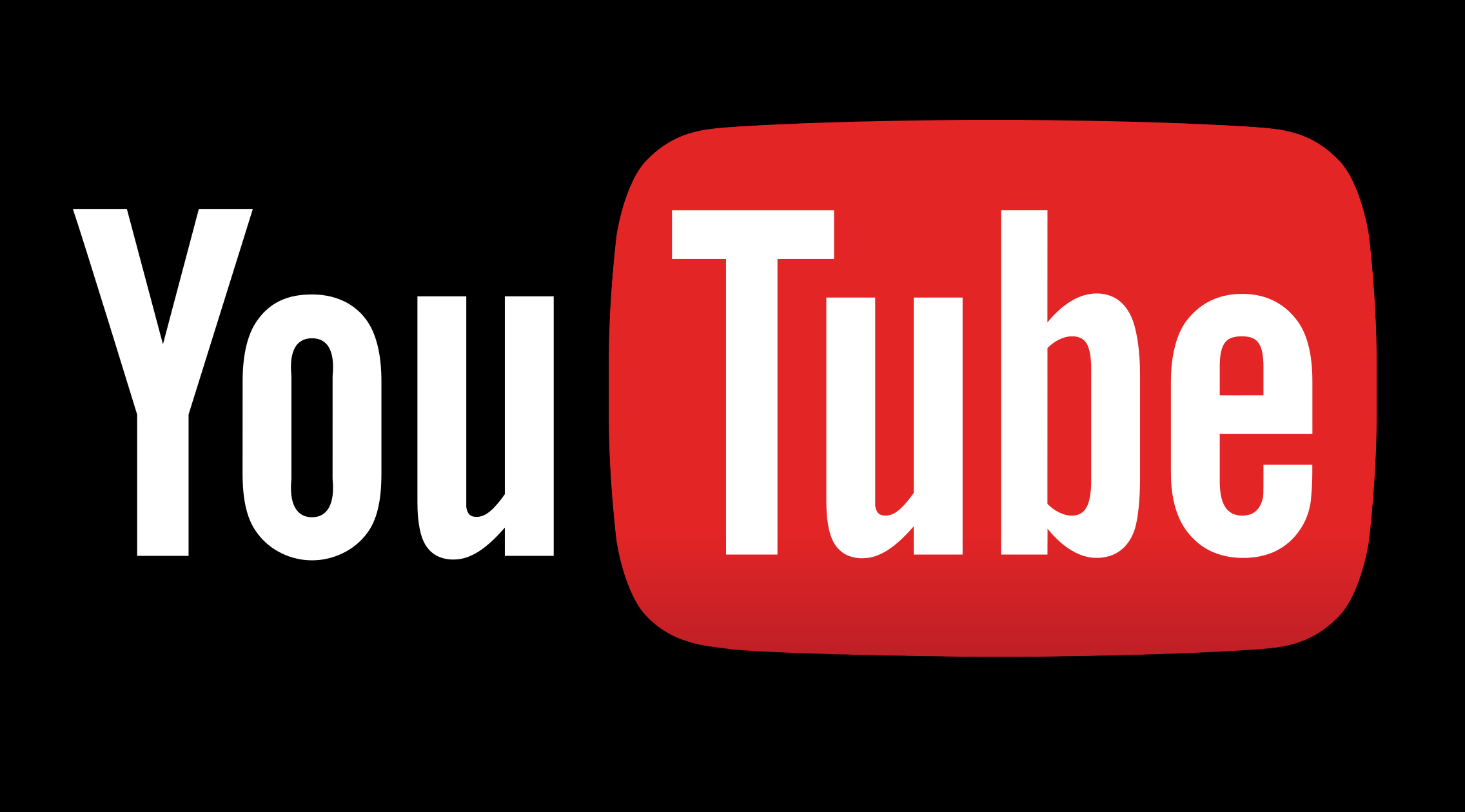 The logo for YouTube with a black background.