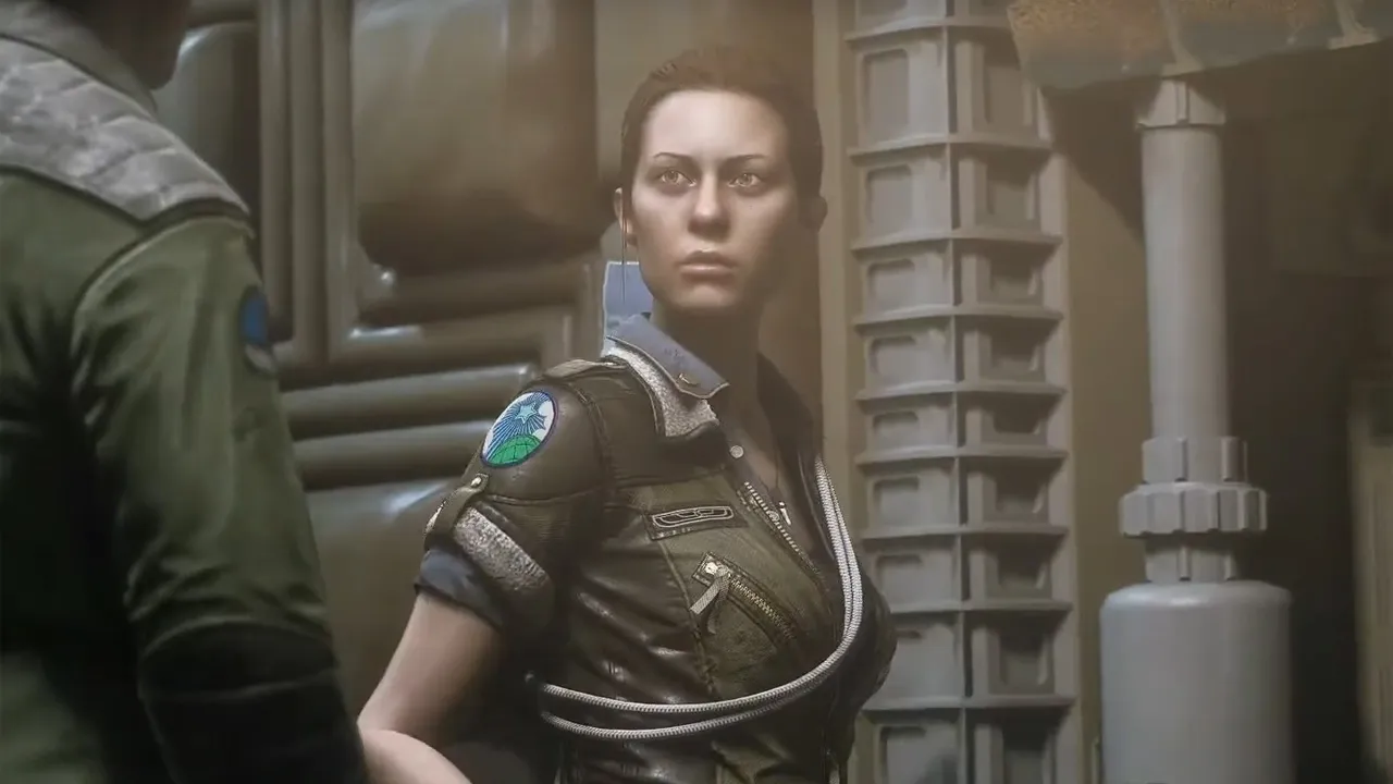 Alien: Isolation, Amanda Ripley, a short haired Weyland-Yutani employee, daughter of Ellen Ripley.