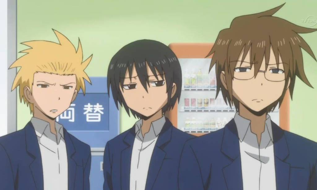 Tadakuni, Hidenori, and Yoshitake stand together