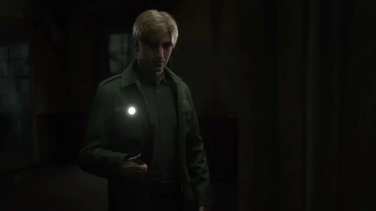James Sunderland in Silent Hill 2, a blonde-haired man in a khaki coat.