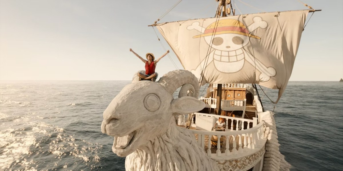 Luffy sitting on the Going Merry in Netflix's live-action adaptation