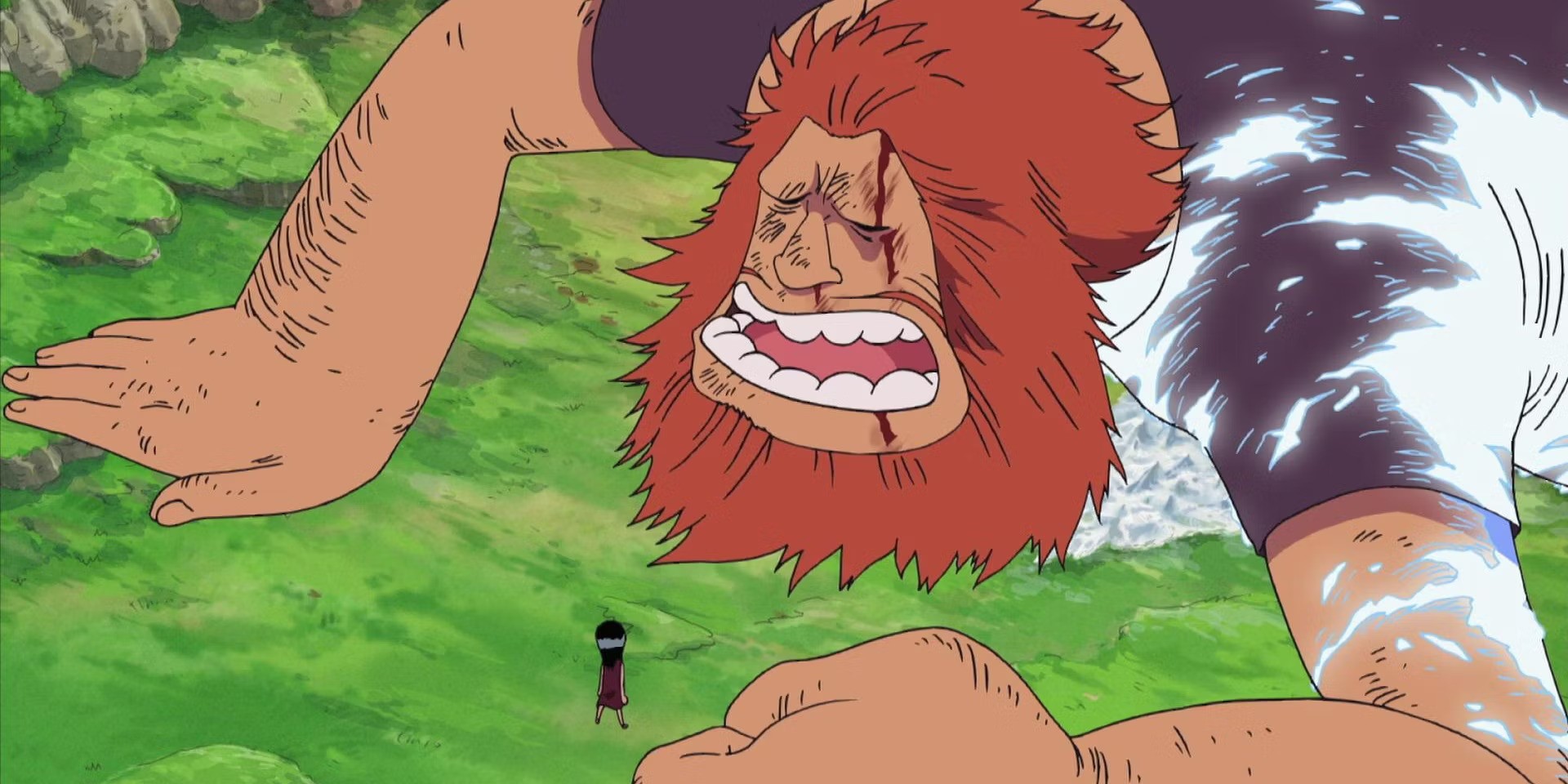 Saul and Robin in One Piece. This image is part of an article about whether One Piece will have an Elbaf arc. 