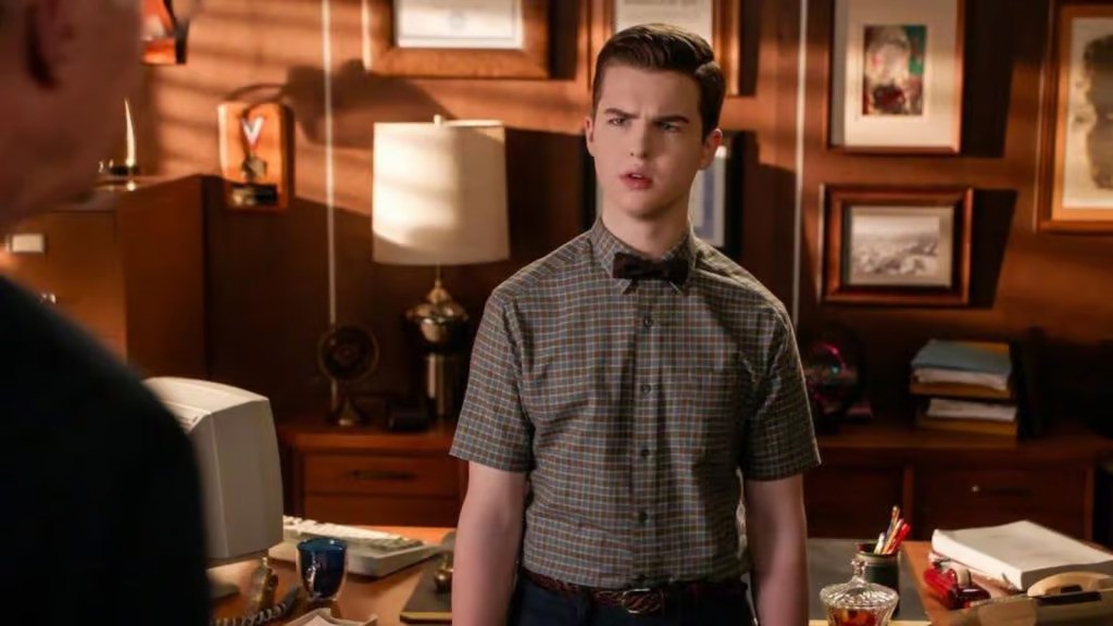 Sheldon looking confused in Young Sheldon. This image is part of an article about whether there will be a Young Sheldon Season 8.