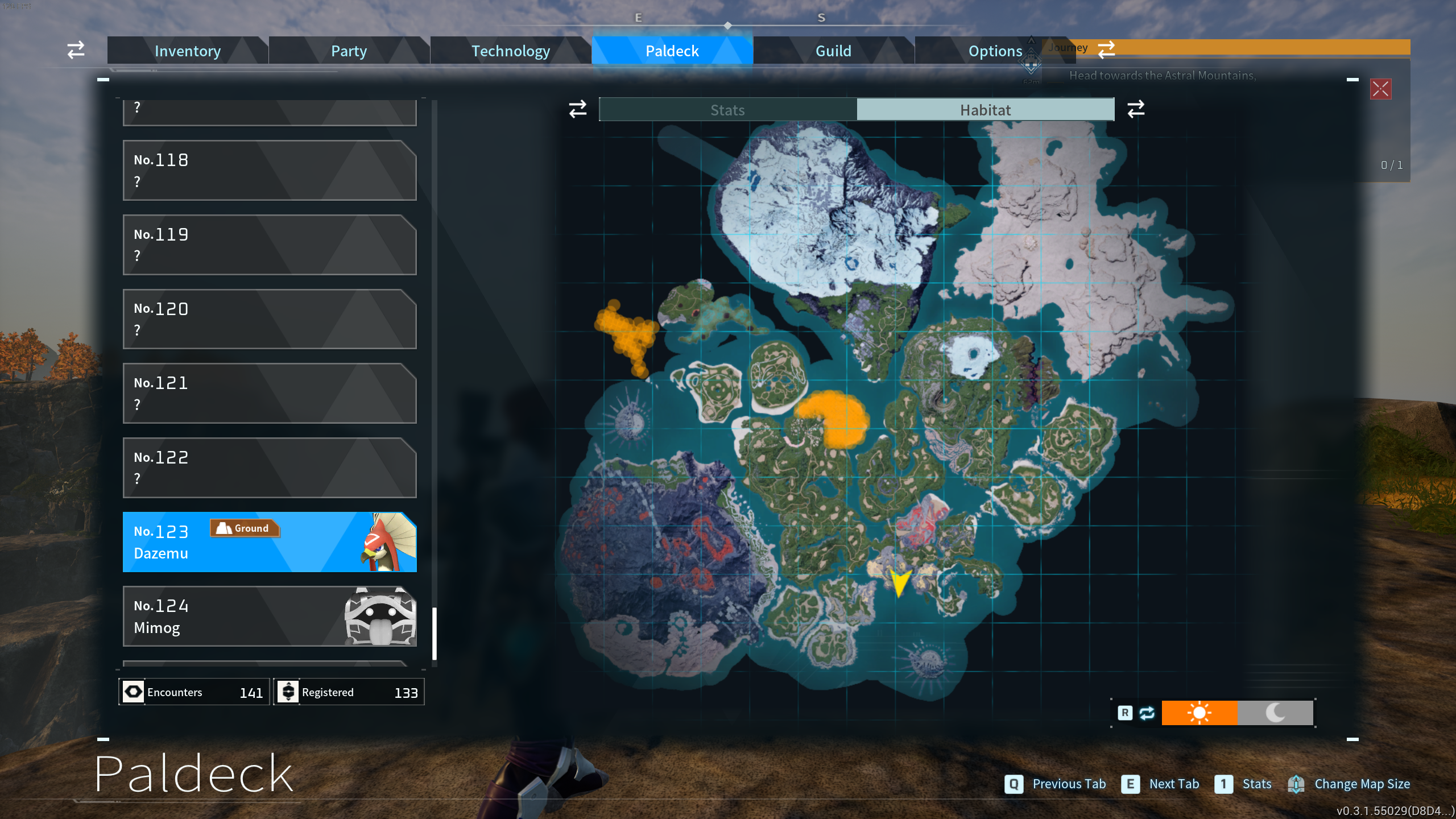 Dazemu's locations on the map. 