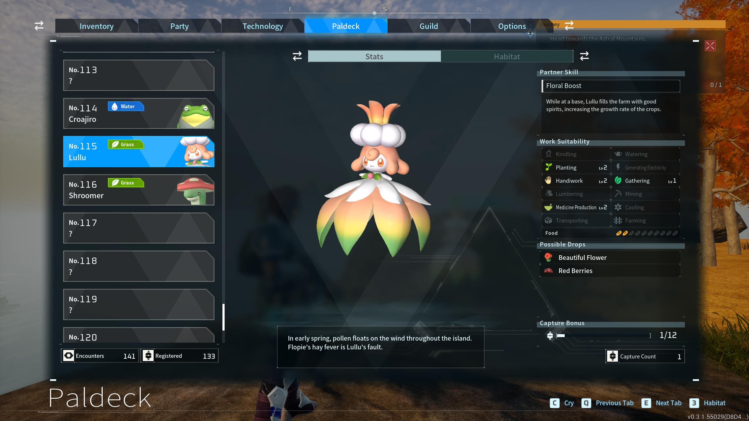 Lullu's stats in Palworld. 