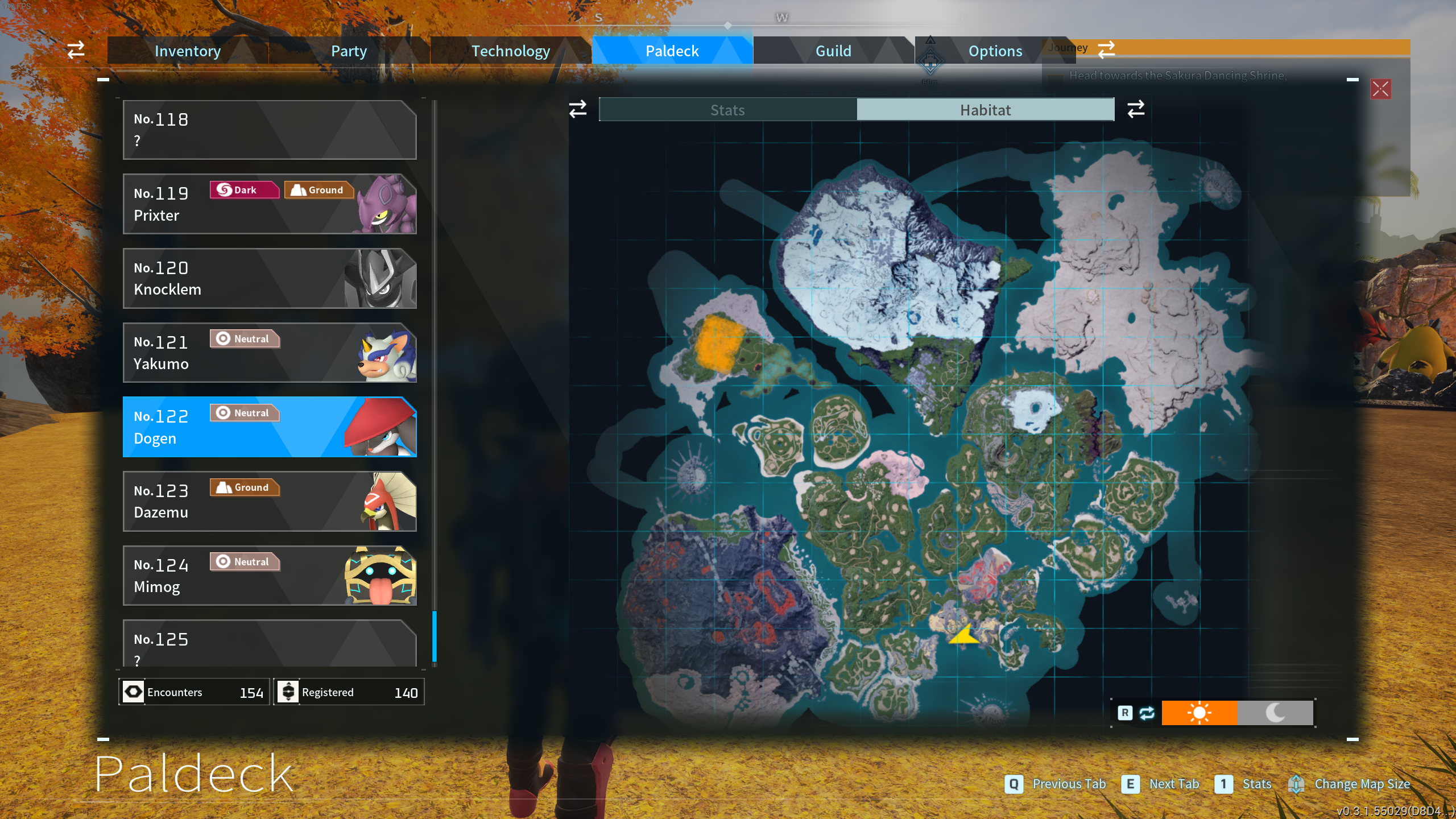 Dogen spawn locations in Palworld. 