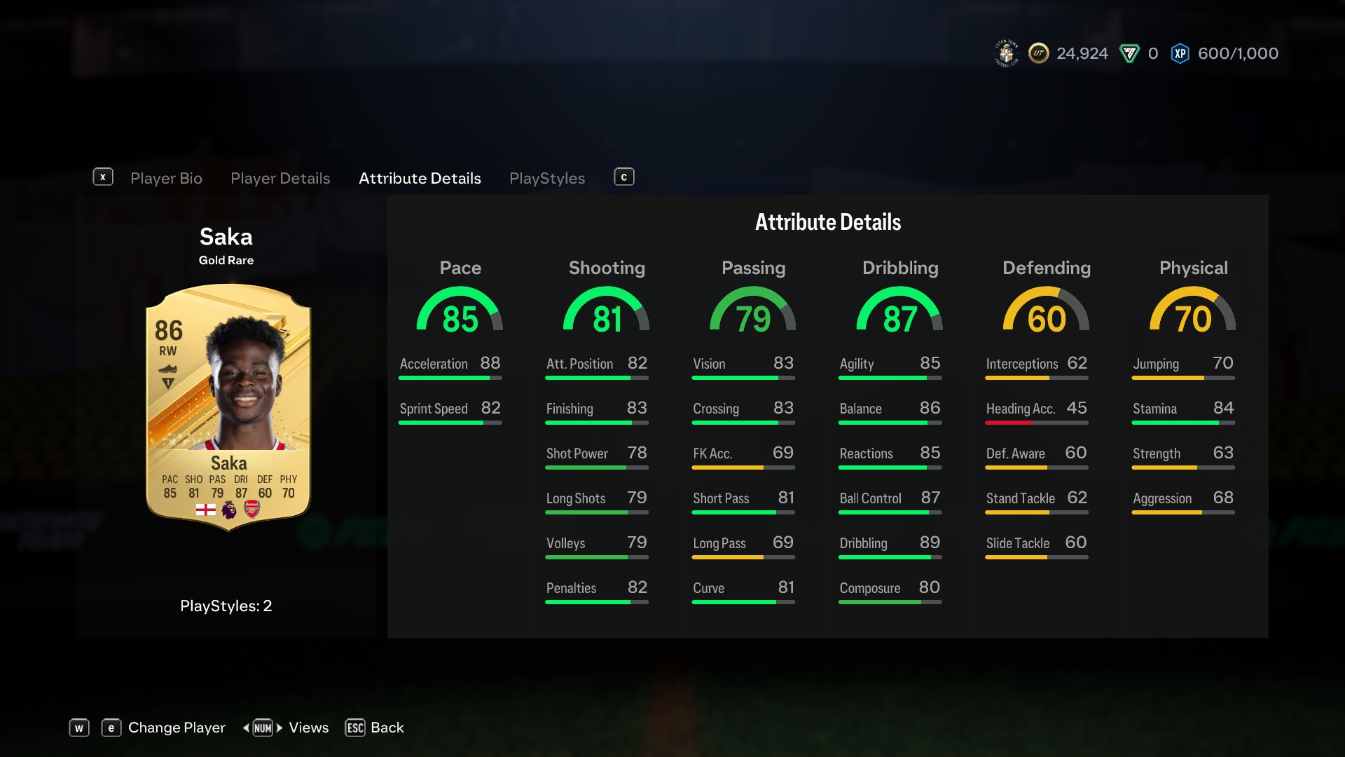 bukayo saka best young wingers in ea fc 24