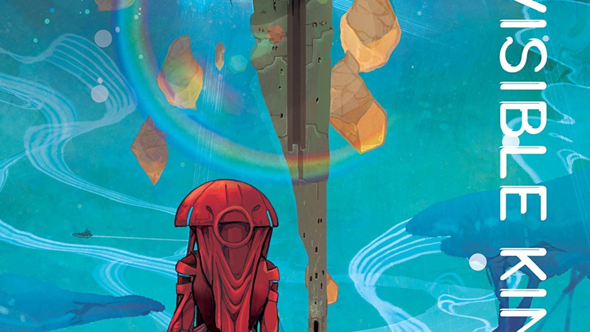 A wanderer stares into a swirling cosmos in invisible kingdom