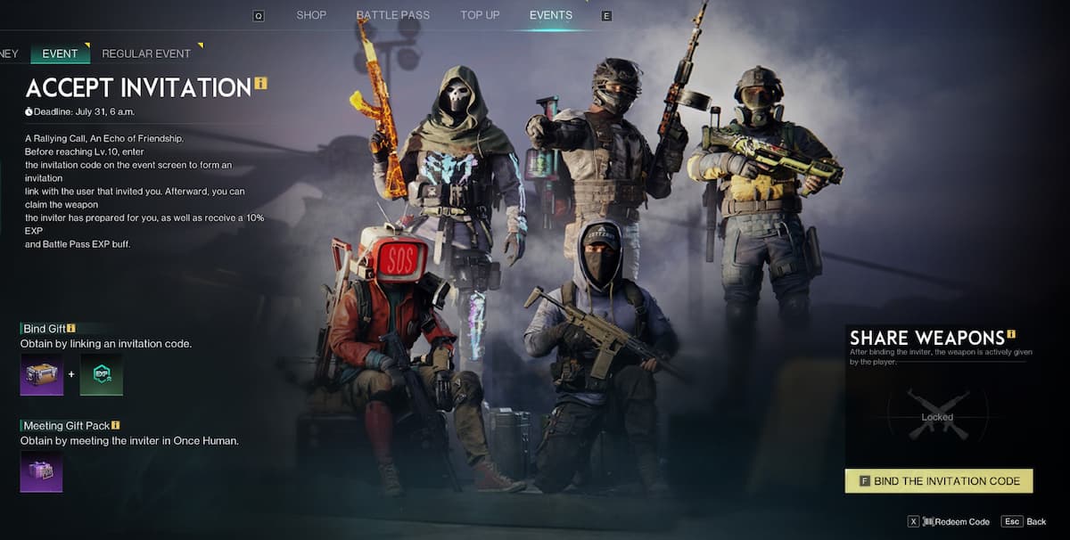 How to Complete Accept Invitation Event in Once Human