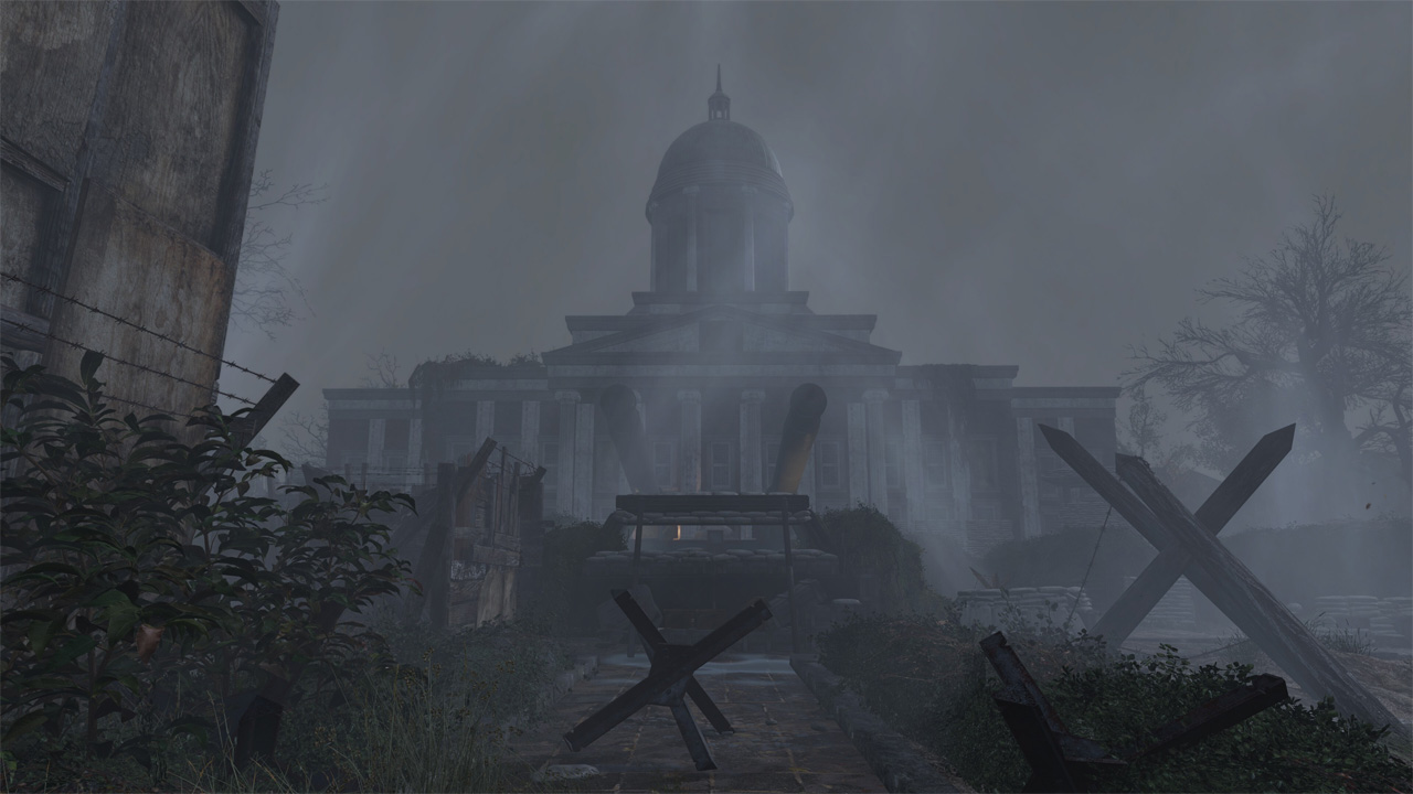 Fallout London, a view of a damaged St Paul's in London.