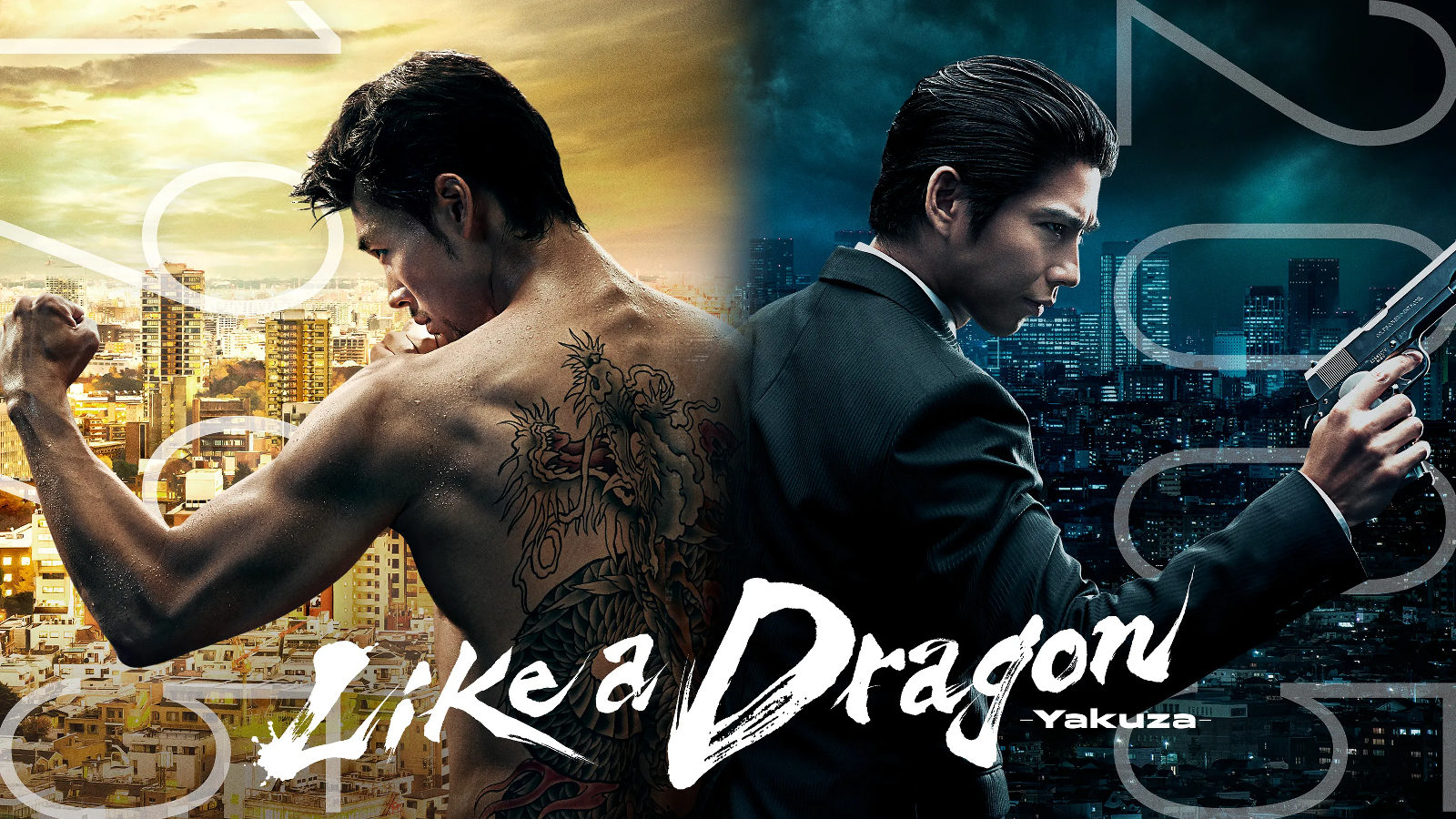 Kazuma Kiryu and Nishiki in key art for Prime Video's Like a Dragon: Yakuza