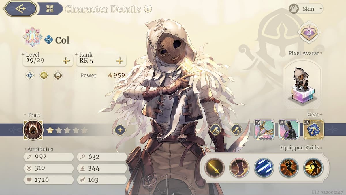 Best Col Build in Sword of Convallaria (Best Skills & Gear)