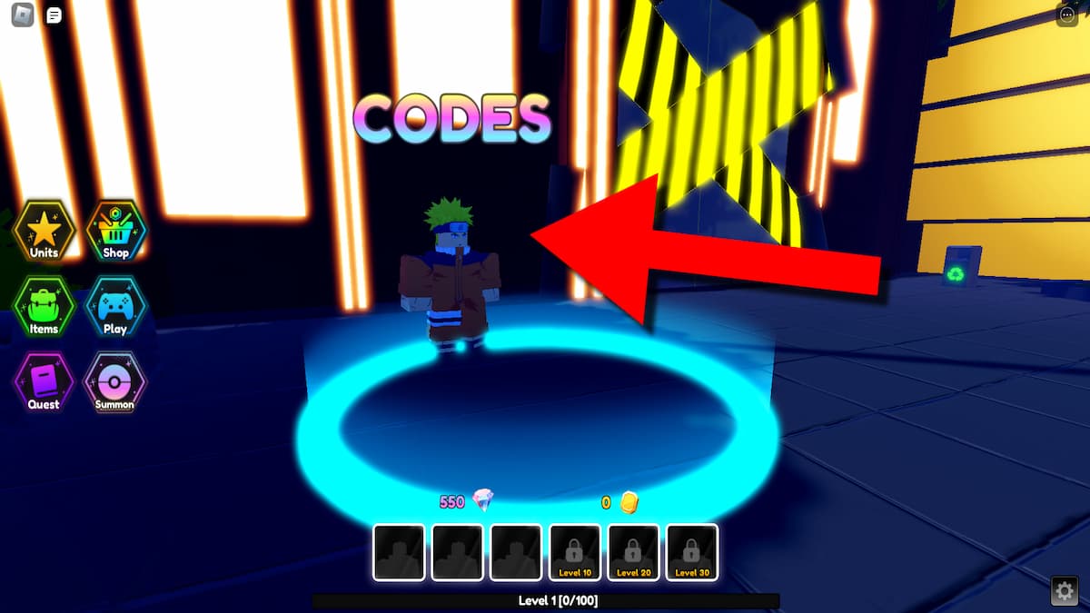 How to redeem codes in Special Anime Defense.