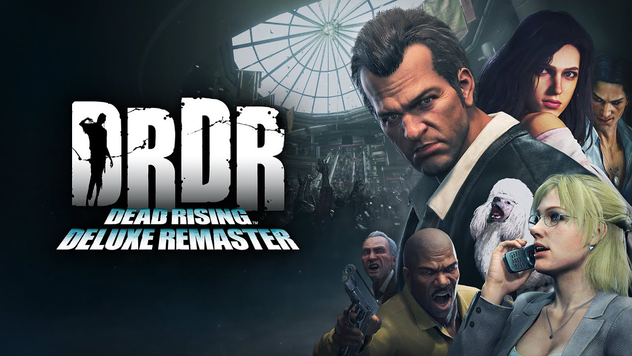 Dead Rising Deluxe Remaster, Frank West and other characters next to the game's logo.
