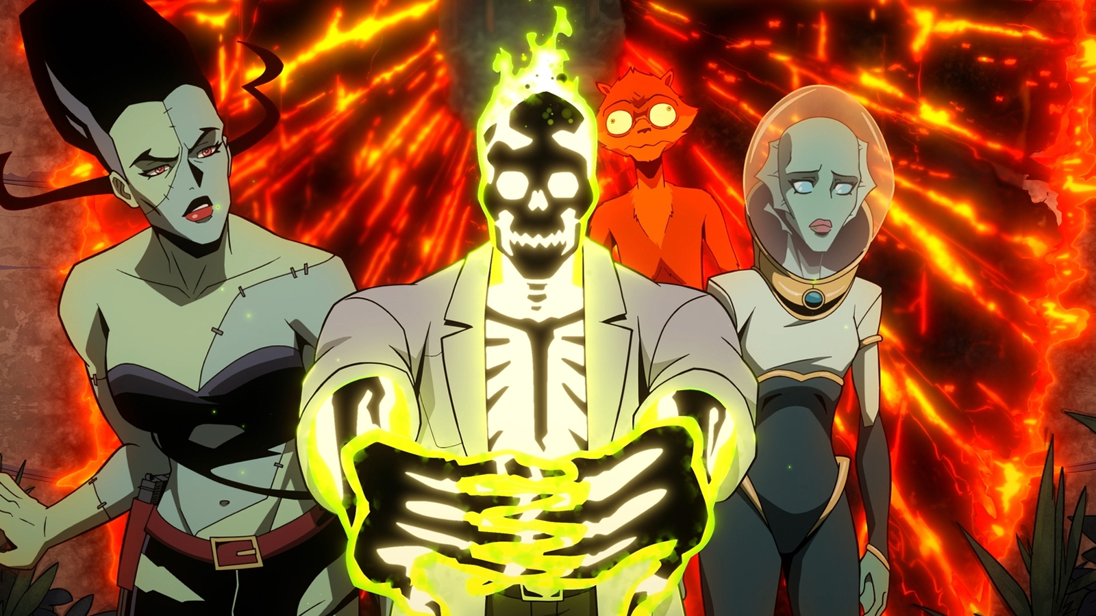 The Bride, Doctor Phosphorus, Nina, and Weasel in Creature Commandos Season 1, Episode 7