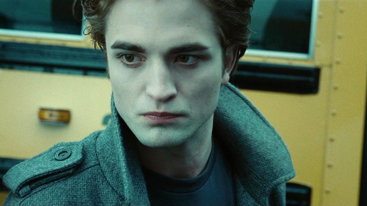 Robert Pattinson's Edward Cullen looking sullen in Twilight
