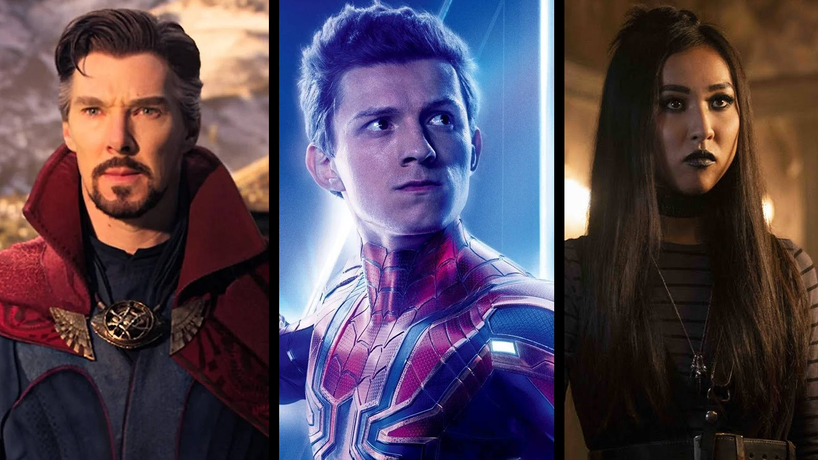 A custom Escapist header combining stills/key art of Doctor Strange, Peter Parker/Spider-Man, and Nico Minoru in the MCU