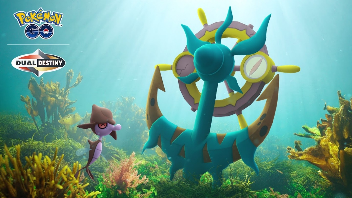 Dhelmise in Pokemon GO key art for the Beloved Buddies event