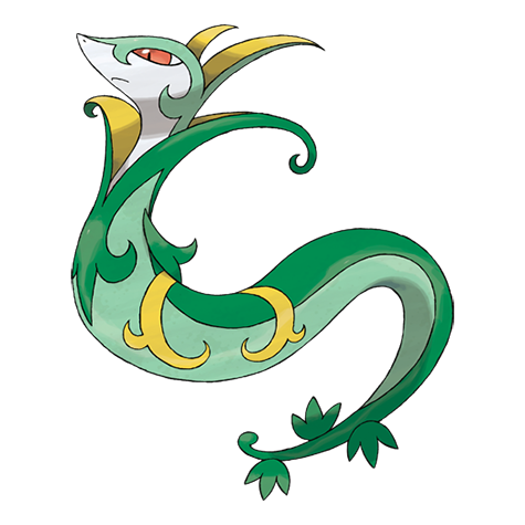 Serperior in Pokemon Scarlet & Violet as part of an article about Quaquaval 7-Star Tera Raid.