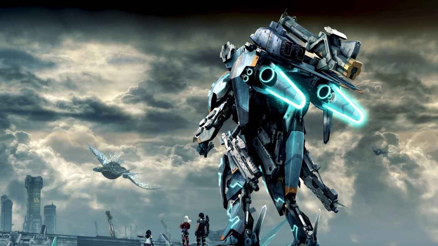 A Skell standing on the planet Mira in Xenoblade Chronicles X: Definitive Edition