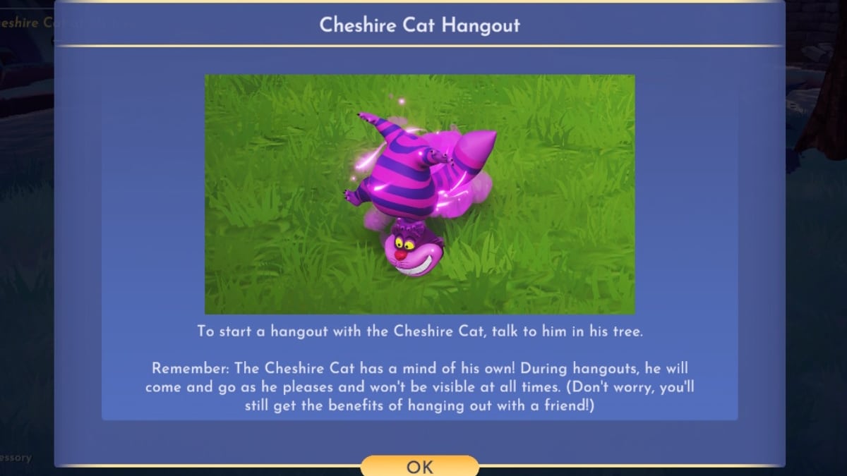 Disney Dreamlight Valley Cheshire Cat hangout guide